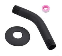 Curved Shower Arm Fabricated from Solid Stainless Steel for Resistance to Oxidation and Consistent Performance Over Time