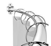 Curved Shower Curtain Rod, Adjustable 40-72 inches Extra Wide Curved Shower Rods for Bathroom, Rust proof Shower Rod, Premium Stainless Steel Curved Curtain Rod for Shower, Bathtub, Silver