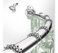 Curved Shower Curtain Rod, TENOVEL Round 42-73 Inches Shower Rods for Bathroom Adjustable, Rounded Bowed Stainless Steel Shower Rods Customized for for Bathtub, Stall, Polished Chrome, Need to Drill