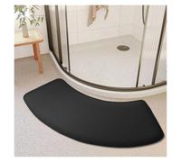 Curved Shower Mat Absorbent Memory Foam Bath Mat, Non-Slip Arc Shape Bathroom Door Mat, Thick Carpet for Toilet Entrance (BLACK, 40x100cm)