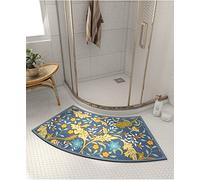 Curved Shower Mat for Quadrant Shower Stall,Absorbent Diatom Mud Quick Drying Non-slip Bath Mat,Semi-Circular Bathroom Foot Mat for Round Showers