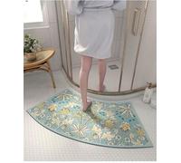 Curved Shower Mat for Quadrant Shower Stall,Absorbent Diatom Mud Quick Drying Non-slip Bath Mat,Semi-Circular Bathroom Foot Mat for Round Showers