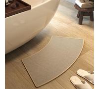 Curved Shower Mat Half-Round Non-Slip Bath Rug Absorbent Bathroom Mat for Round Showers 60x120cm Khaki - Ideal for Safety Comfort & Style