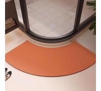 Curved Shower Mat Half Round Soft Diatomaceous Earth Bath Mat, Water Absorbing, Quick Drying, Non-Slip Diatomaceous Earth Mat, Bath Rug For Round Showers