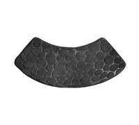 Curved Shower Mat Non Slip Absorbent Bath Mat Machine Washable Shower Mat Outside Shower Cotton Soft Microfiber Corner Bath Mats for Bathroom Home Hotel Shower Room 100cm(Black)