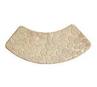 Curved Shower Mat Non-Slip Quadrant Shower Mat Super Absorbent Corner Shower Mat Machine Washable Fan-Shaped Bathroom Carpet Rugs for Quadrant Shower Stall, Khaki