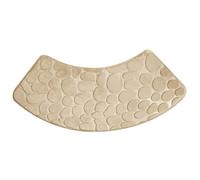 Curved Shower Mat Non-Slip Quadrant Shower Mat Super Absorbent Corner Shower Mat Machine Washable Fan-Shaped Bathroom Carpet Rugs for Quadrant Shower Stall, Khaki Corner Shower Mat Corner Rug Bathroom