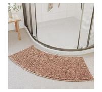 Curved Shower Mat, Supersoft Microfiber Non-Slip Bath Rug, Absorbent and Washable, Ideal for Bathroom Use