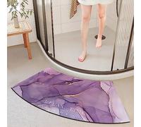 Curved Shower Mats for Round and Corner Shower, Fast Drying Curved Bath Mat, Super Absorbent Corner Bath Mat, Rubber Non-Slip Bottom Shower Mat Outside Shower, Easy to Clean, 45x100cm(20x40inch),E