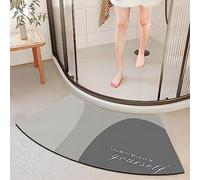 Curved Shower Mats for Round and Corner Shower, Fast Drying Curved Bath Mat, Super Absorbent Corner Bath Mat, Rubber Non-Slip Bottom Shower Mat Outside Shower, Easy to Clean, 45x100cm(20x40inch),K