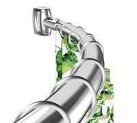 Curved Shower Rail 35-76 Inches Adjustable, Rustproof Stainless Steel Curved Shower Curtain Rail, Shower Curtain Pole for Bathroom, Living Room, Balcony, Need to Drill, Silvery