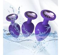Curved Silicone Purple Small Training Heart-Shaped Plug Kit, Suitable for Men, Women, Couples Exercise Anil Plug Kit Bring an Extraordinary Sense of Fun to Life C/292