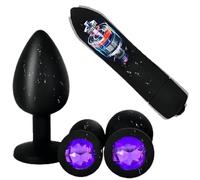 Curved Silicone Purple Small Training Heart-Shaped Plug Kit, Suitable for Men, Women, Couples Exercise Anil Plug Kit Bring an Extraordinary Sense of Fun to Life A/200