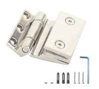 Curved Single - Sided Stainless Steel Hinge for Tempered Glass Door 8-12mm - Durable Resistant, Easy Installation, Perfect for Bathroom Doors