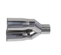 Curved Slant Exhaust Tip Rear Tailpipe 1Pcs Universal Exhaust Tip Car Modify Double Outlet Pipe Nozzle Decoration Stainless Tail Pipes Muffler