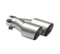 Curved Slant Exhaust Tip Rear Tailpipe Exhaust Tips Dual Car Pipe Stainless Steel Muffler Universal Nozzles For Muffler(Left ID 63-OD 101mm)