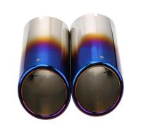 Curved Slant Exhaust Tip Rear Tailpipe For A4 B8 2009-2016 For Q5 2009-2012 For A3 A1 2pcs Car Exhaust Tip Muffler Pipe Cover Auto Accessories(Blue)