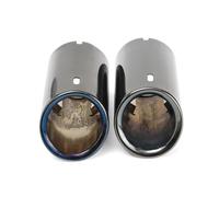 Curved Slant Exhaust Tip Rear Tailpipe For A4 B8 For A3 A1 For Q5 2011 2012 2013 2014 2015 2pcs Car Exhaust Tip Muffler Pipe Cover(2PC titanium black)