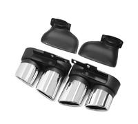 Curved Slant Exhaust Tip Rear Tailpipe For A6 For A7 C8 2019 2020 2021 2022 2023 2024 Upgrade S6 S7 Exhaust System Stainless Steel Black Muffler Tip(To cut Silver)