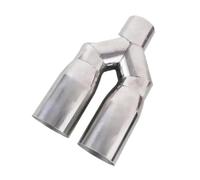 Curved Slant Exhaust Tip Rear Tailpipe Universal 63MM Double Exhaust Tip Pipe Nozzle Stainless Steel Straight For Edge Polished Muffler Tail