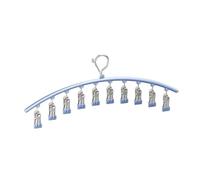 Curved Sock Racks,Coat Hangers,Trouser,Stainless Steel Skirt Clips,Suitable for Dormitory(Blue,1-pack)