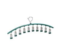 Curved Sock Racks,Coat Hangers,Trouser,Stainless Steel Skirt Clips,Suitable for Dormitory(Green,1-pack)