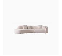 Curved Sofa - Compact Sherpa Fabric for Modern Living Rooms and Small Apartments