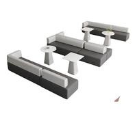 Curved Sofa Set for Office Reception and Leisure, Includes Coffee Table, Ideal for Meetings and Negotiations