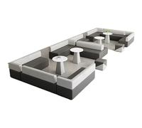 Curved Sofa Set for Office Reception and Leisure, Includes Coffee Table, Ideal for Meetings and Negotiations