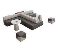 Curved Sofa Set for Office Reception and Leisure, Includes Coffee Table, Ideal for Meetings and Negotiations