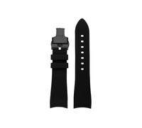 Curved Soft Silicone Watch band 22mm Fit for Casio Edifice Racing ECB-900DB(A-Black Black)