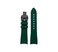 Curved Soft Silicone Watch band 22mm Fit for Casio Edifice Racing ECB-900DB(A-Green Black)