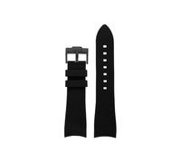 Curved Soft Silicone Watch band 22mm Fit for Casio Edifice Racing ECB-900DB(Black Black)