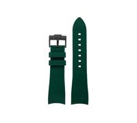Curved Soft Silicone Watch band 22mm Fit for Casio Edifice Racing ECB-900DB(Green Black)