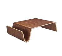 Curved Solid Wood Coffee Table - Modern Simple Design Side Table for Living Room & Lounge Unique Full Wood Furniture Accent Piece