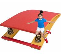 Curved Springboard with Steel Spring and Anti-Skid Jump Pad for Gymnastics Training, Durable Junior Practice Board, Heavy Duty