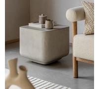Curved Square Concrete Side Table - Pavia - Caspian House