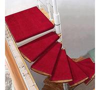 Curved Stair Tread Carpet Mat - Non-Slip Spiral Stair Cushion for Left/Right Turns, Self-Adhesive Step Protection Rug, 1 Pcs T-Red, 70x33-12 Right Angle