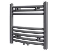 Curved Steel Towel Rail Central Heating Bathroom Radiator Grey 480 x 480 mm
