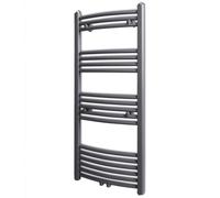 Curved Steel Towel Rail Central Heating Bathroom Radiator Grey 500 x 1160 mm