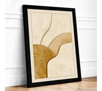 Curved String, Still Form Minimalist Framed Wall Art Print A2 (59.4×42cm) Black, Wall Decor for Living Room, Bedroom, Office & Home, Ready to Hang, Art Gift