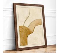 Curved String, Still Form Minimalist Framed Wall Art Print A2 (59.4×42cm) Walnut, Wall Decor for Living Room, Bedroom, Office & Home, Ready to Hang, Art Gift