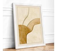 Curved String, Still Form Minimalist Framed Wall Art Print A2 (59.4×42cm) White, Wall Decor for Living Room, Bedroom, Office & Home, Ready to Hang, Art Gift