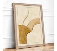 Curved String Still Form Minimalist Framed Wall Art Print A2 Oak | Ready to Hang, Premium Gi Paper, Fade-Resistant Inks, Securely Packaged, UK Made