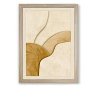 Curved String, Still Form Minimalist Framed Wall Art Print A4 (29.7×21cm) Oak, Wall Decor for Living Room, Bedroom, Office & Home, Ready to Hang, Art Gift