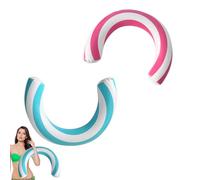 Curved Swim Pool Floats Noodles, Inflatable Swimming Pool Floats, Smart Curved Design Water Fun Toy for Garden Pools, Home Outdoor Pools, Beach Lake Exercise (Blue&Pink)