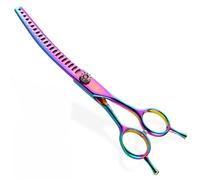 Curved Thinning Shears Dog Grooming, 7 Inch Portable Lightweight Colorful Pet Grooming Scissors for Cat Home Use