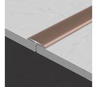 Curved Threshold Transition Strip Flooring Gap Trim Aluminum T-Molding for Bridging Gaps Between Floors Between Wood Floors and Tiles(Rose Gold,24mm L90cm/3ft)
