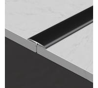 Curved Threshold Transition Strip Flooring Gap Trim Aluminum T-Molding for Bridging Gaps Between Floors Between Wood Floors and Tiles(Black,33mm L90cm/3ft)