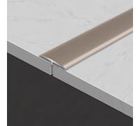 Curved Threshold Transition Strip Flooring Gap Trim Aluminum T-Molding for Bridging Gaps Between Floors Between Wood Floors and Tiles(Champagne,33mm L90cm/3ft)